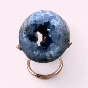 Celestial Harmony Druzy Celestite on Stand